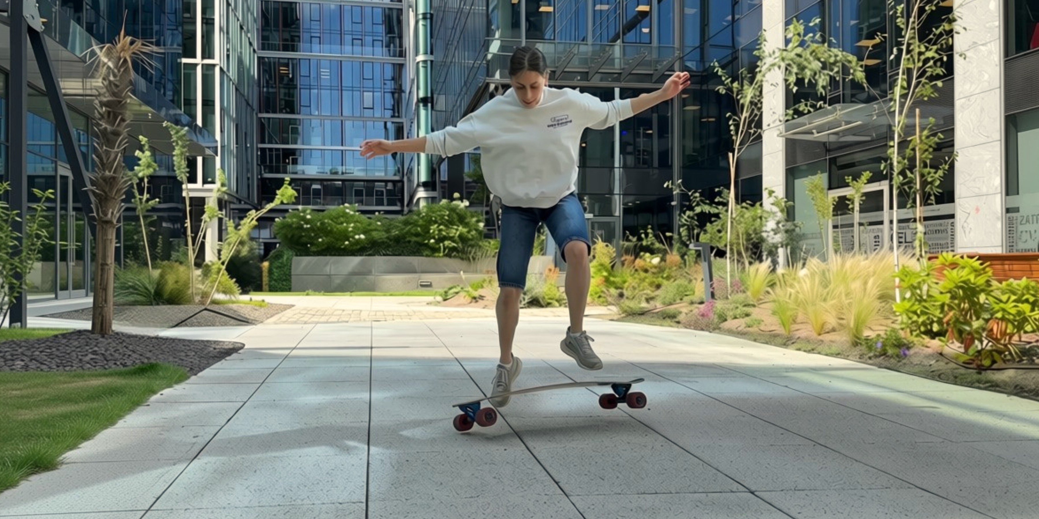 Agnieszka na longboardzie, odważny trik