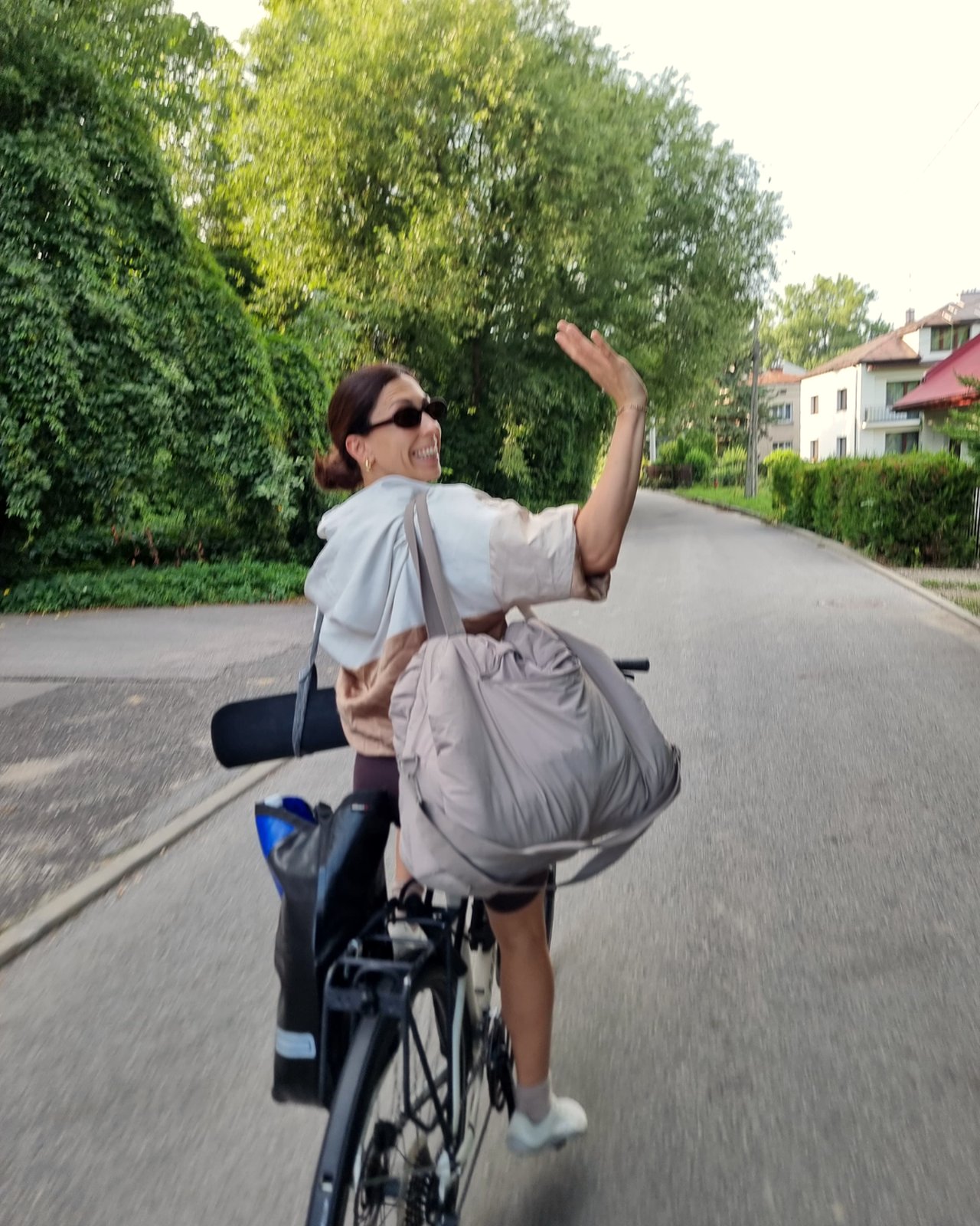 Agnieszka Rocchetti na rowerze